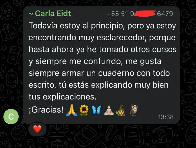 Testimonio real de estudiante de Tarot